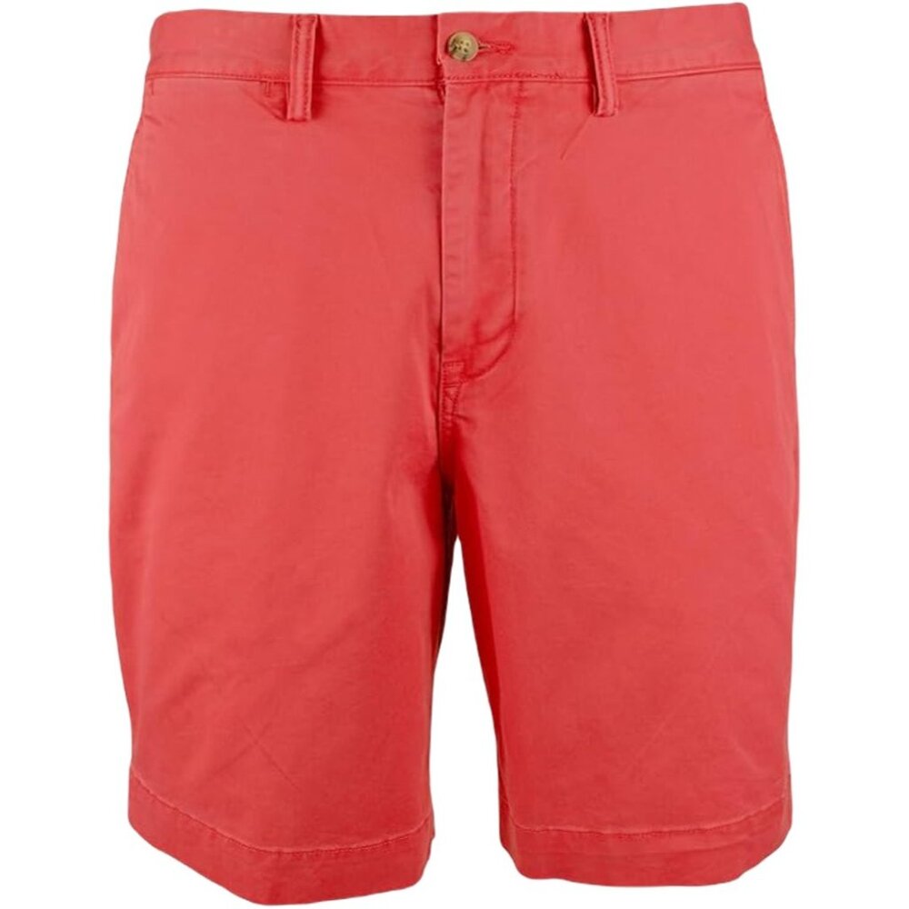 Polo Ralph Lauren Mens Starboard Red 32 Classic Fit Stretch 9" Flat Front Shorts